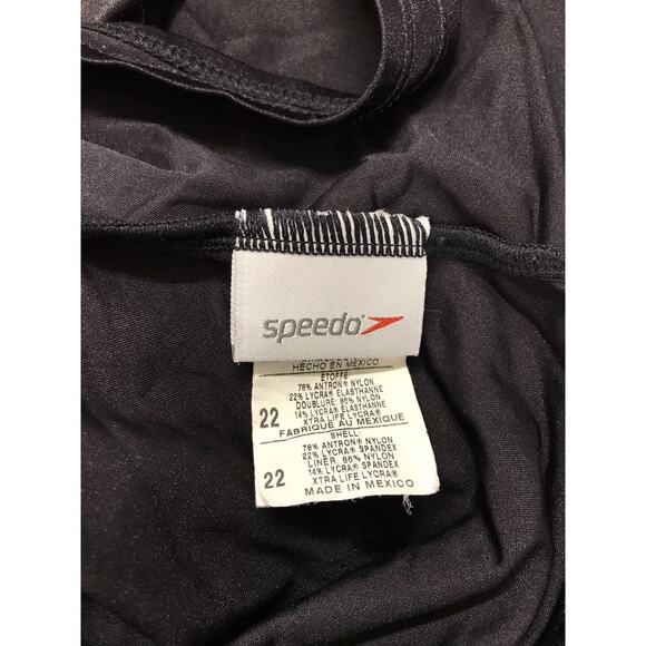 Speedo Women's Black One Piece Bathing Suit Swim Suit Plus Sz 22 Lightly Padded - Picture 12 of 12